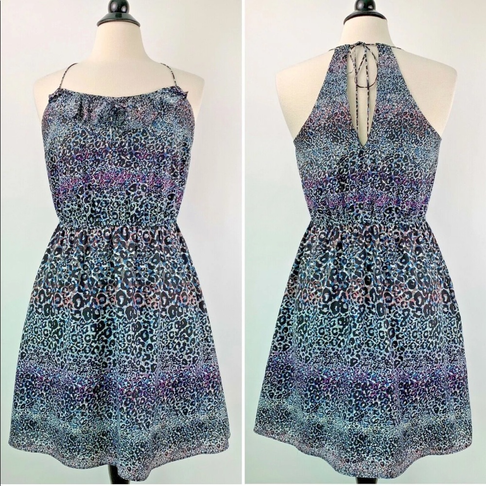 BCBGeneration Animal Print Ruffle Dress Medium